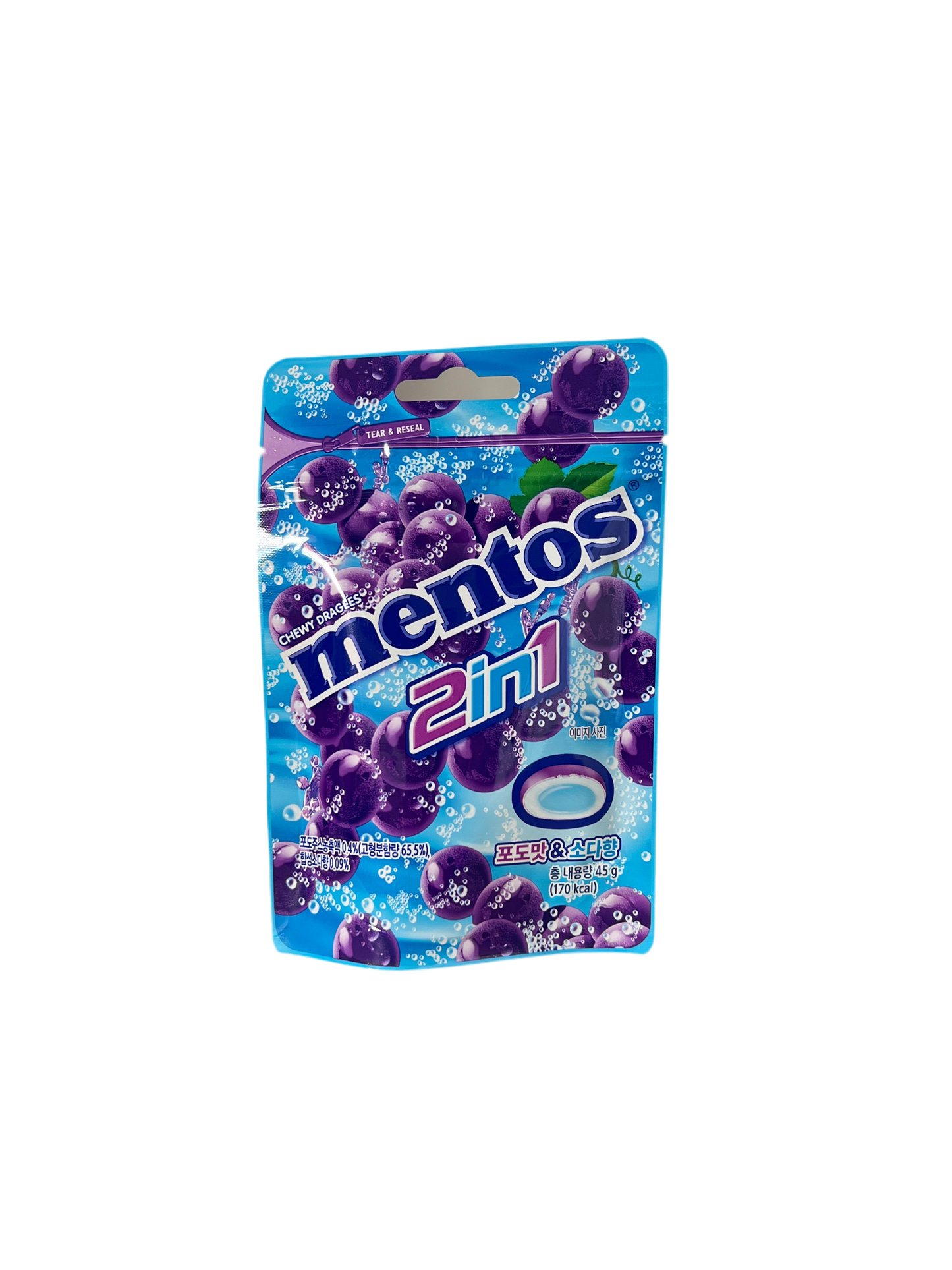 Mentos 2 in 1 Dragees Grape Korea 45g