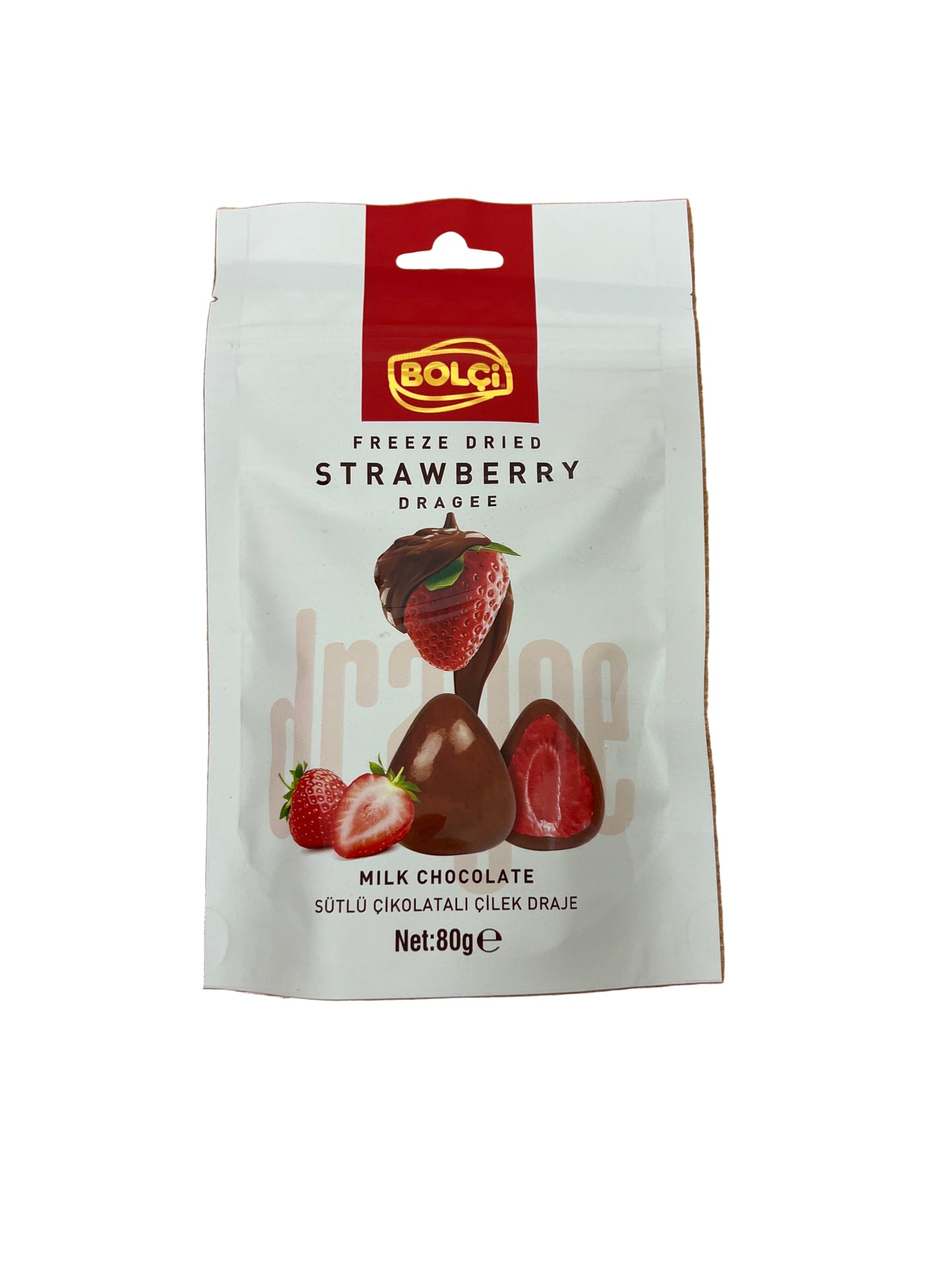 Bolci Freeze Dried Strawberry Dragee Milk Chocolate 80g MHD 27.12.2025