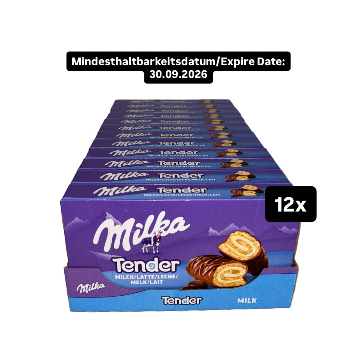12x Milka Tender Bundle 12x185g / MHD 30.09.2026