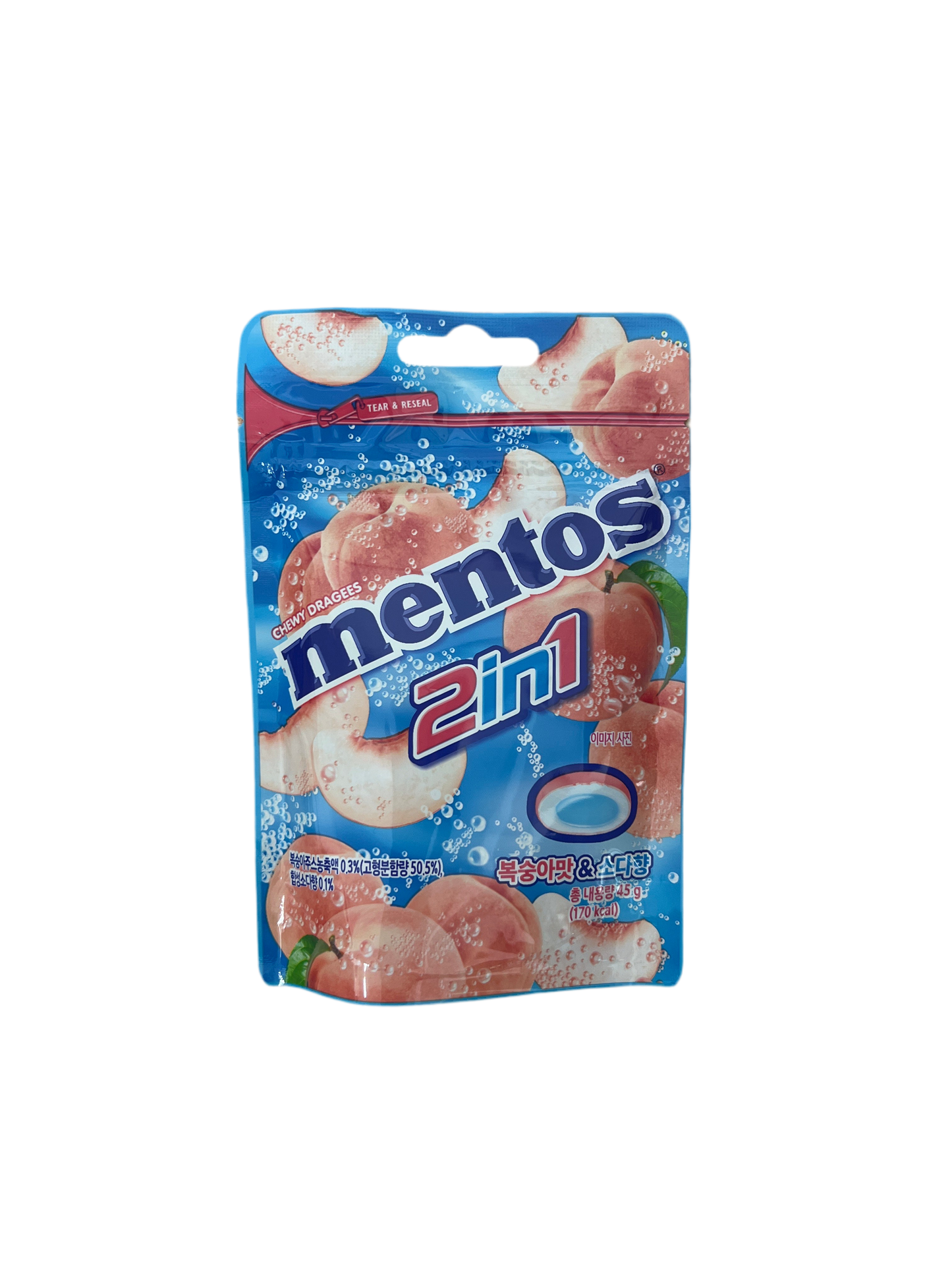 Mentos 2 in 1 Peach & Soda Korea 45g