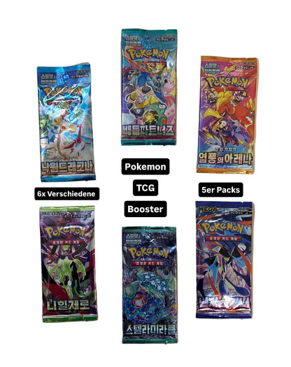 Pokemon Verschiedene TCG Booster Korea 5er Packs