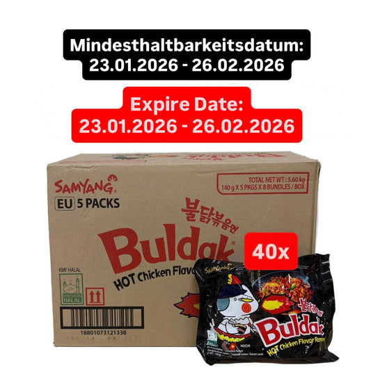 40x Samyang Buldak Hot Chicken TikTok Viral Bundle 40x140g / MHD WARE