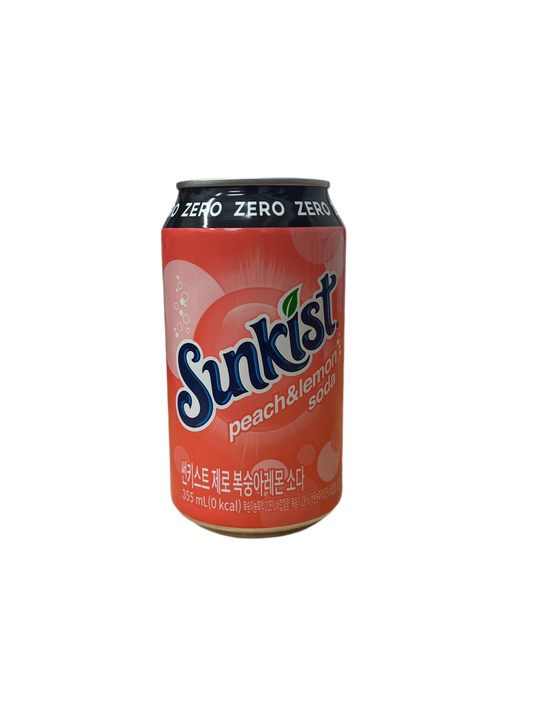 Sunkist Zero Peach & Lemon Soda Korea 355ml