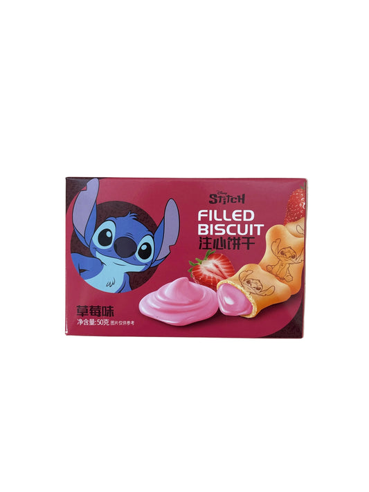 Disney Stitch Filled Biscuit Strawberry 50g