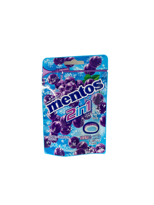 Mentos 2 in 1 Dragees Grape Korea 45g