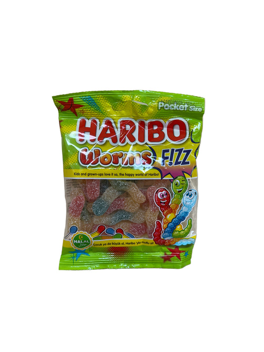 Haribo Fizz Worms HALAL 80g MHD 31.10.2025