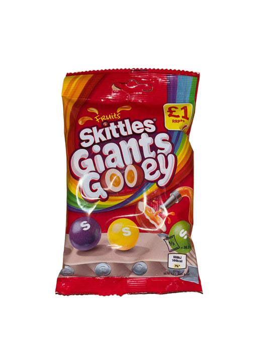 14x Skittles Giants Gooey Fruits Red England KARTON Je 109g MHD 17.05.2026