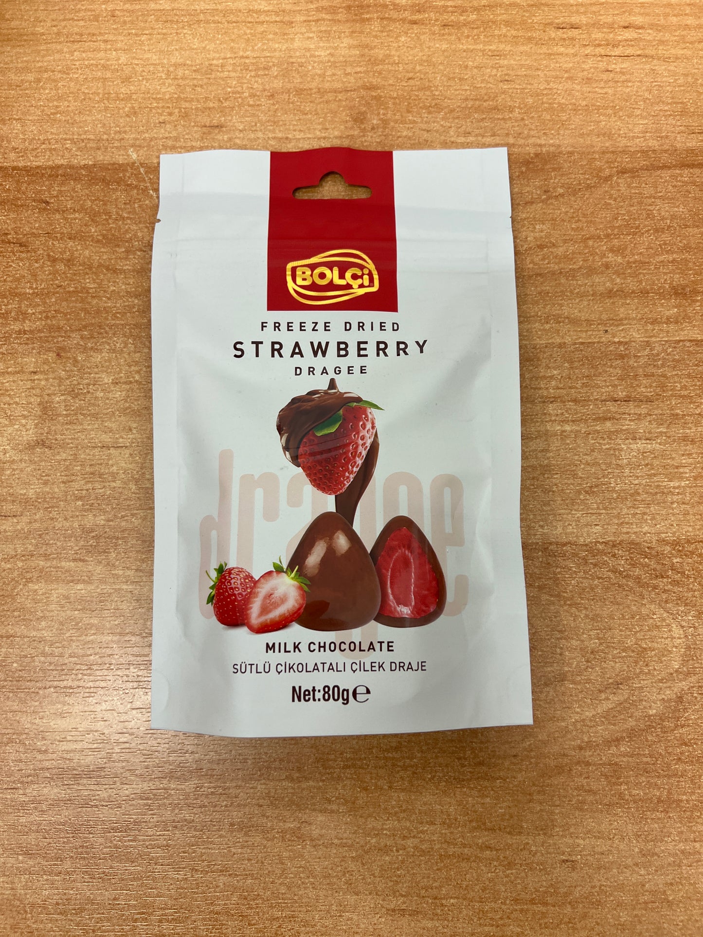 Bolci Freeze Dried Strawberry Dragee Milk Chocolate 80g