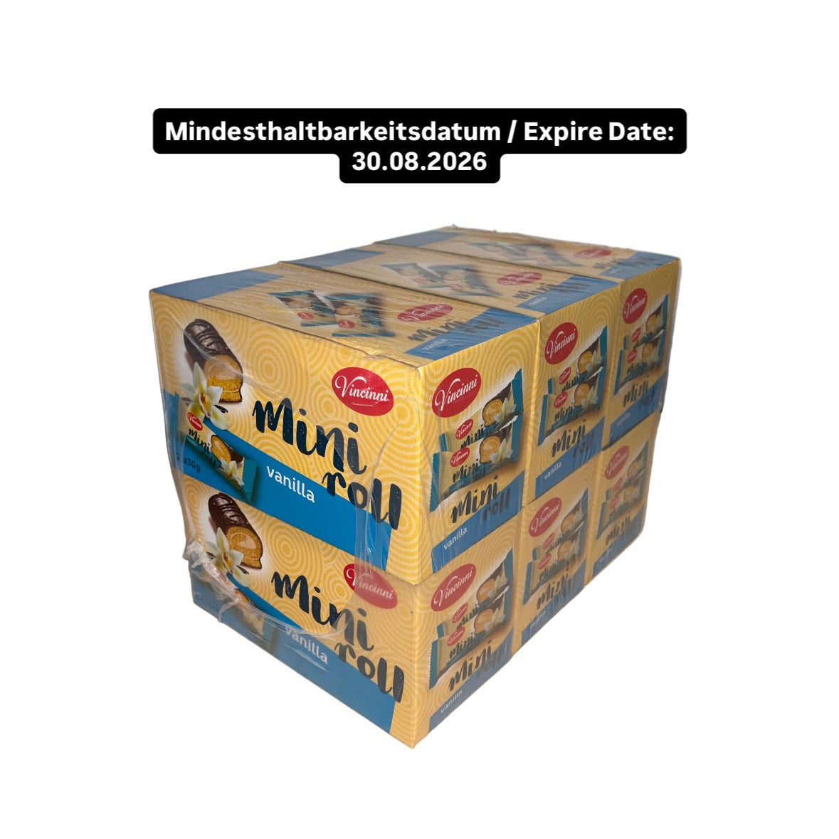 6x Vincinni Mini Kuchenrolle Vanille Bundle 6x810g (162 Stück)
