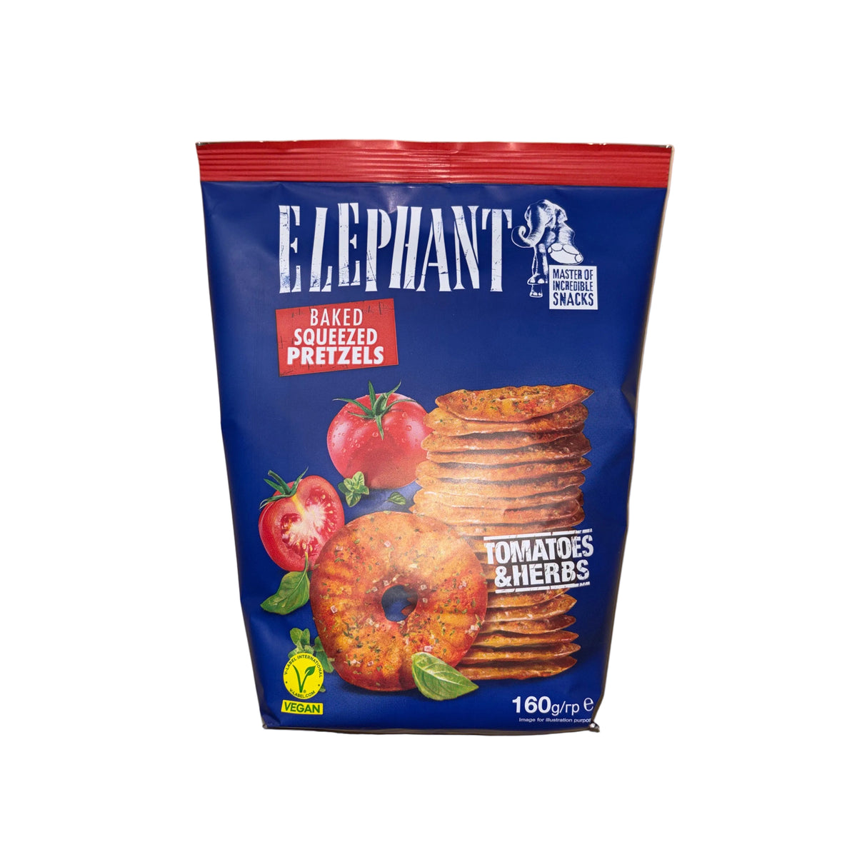 Elephant Pretzels Tomate & Kräuter 160g MHD 13.09.2026
