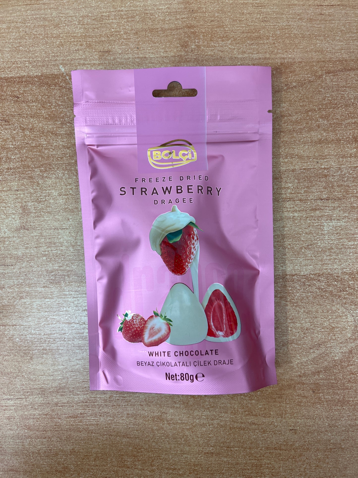 Bolci Freeze Dried Strawberry White Chocolate 80g