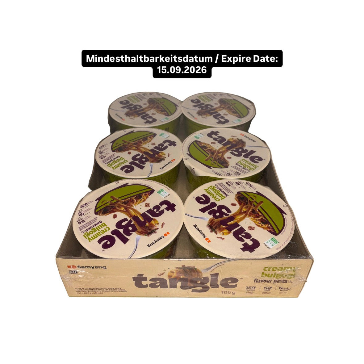 6x Samyang Tangle Instant Pasta Creamy Bulgogi Cups Bundle 6x105g