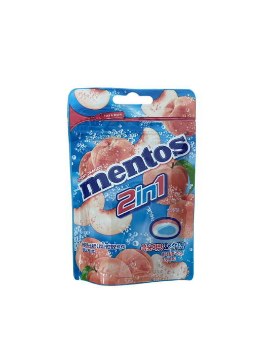 Mentos 2 in 1 Peach & Soda Korea 45g