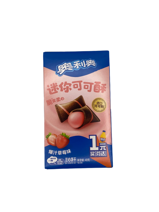 Oreo Mini Cocoa Crisp Strawberry Asia 40g