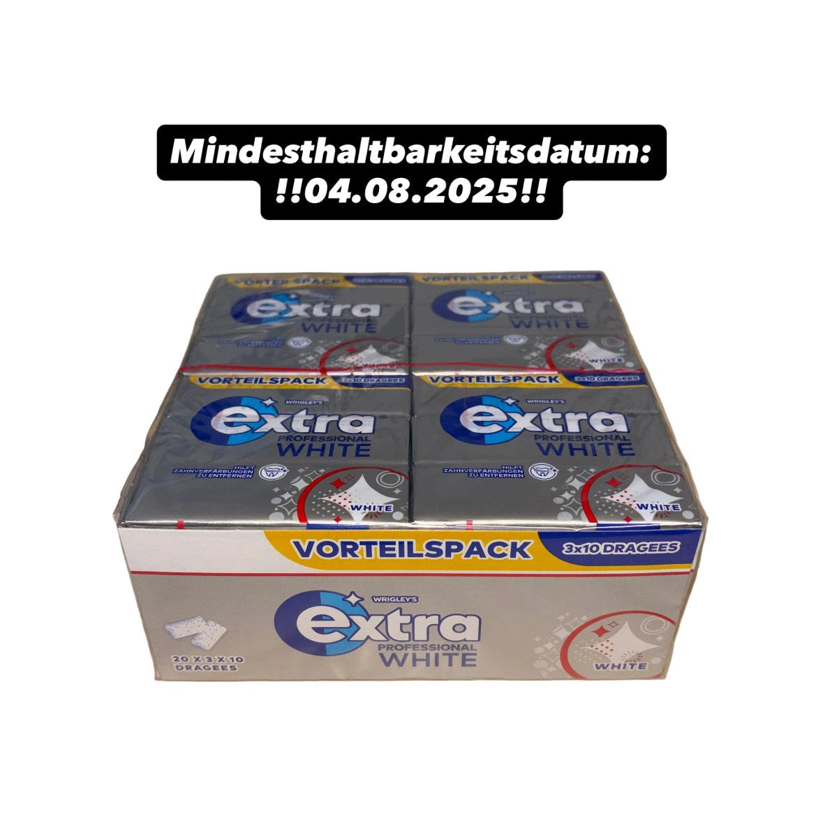 1x Karton Wrigley‘s Extra Professional White 20x3x10stk / MHD WARE ACHTEN!!!