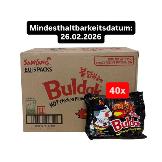 40x Samyang Buldak Hot Chicken TikTok Viral Bundle 40x140g / MHD: 26.02.2026